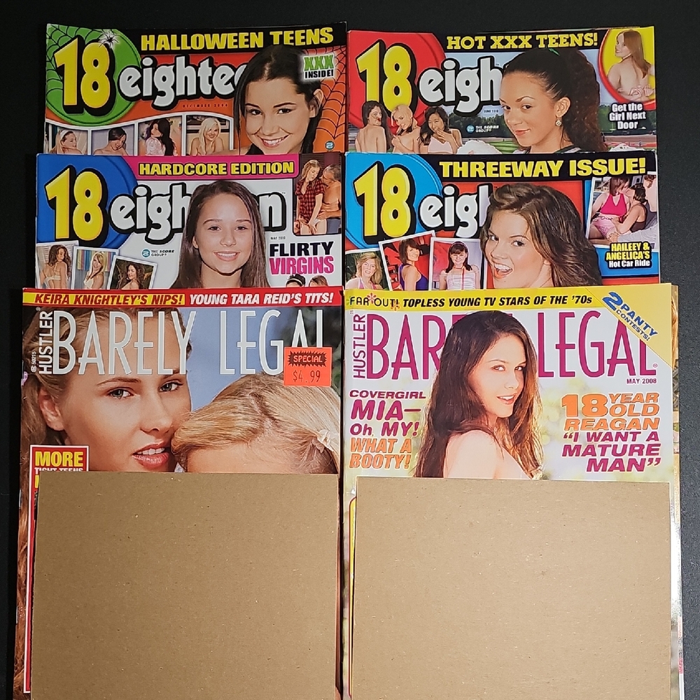 Vintage Adult Magazine Lot Of 6 - #4 Hustler Barely Legal - VG Condition